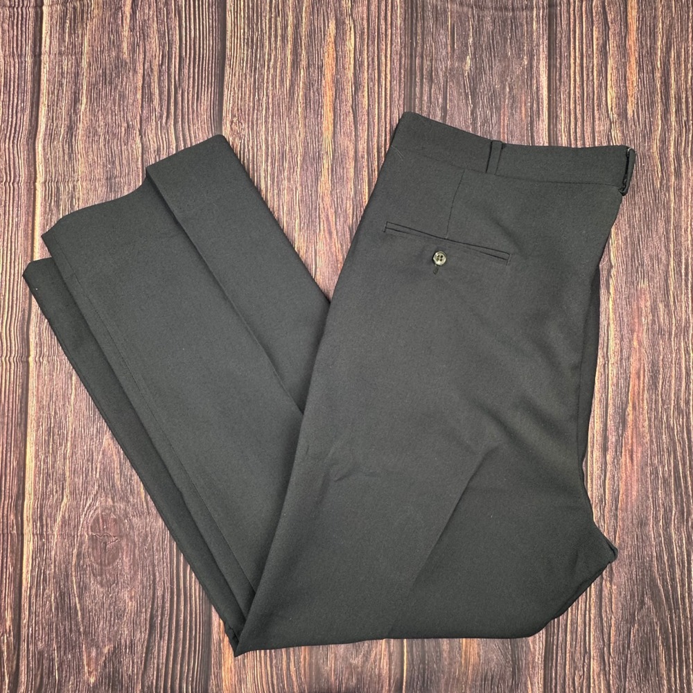 Vintage Higgins Black Dress Pants Mens Size 37 Trousers Slacks Made In USA